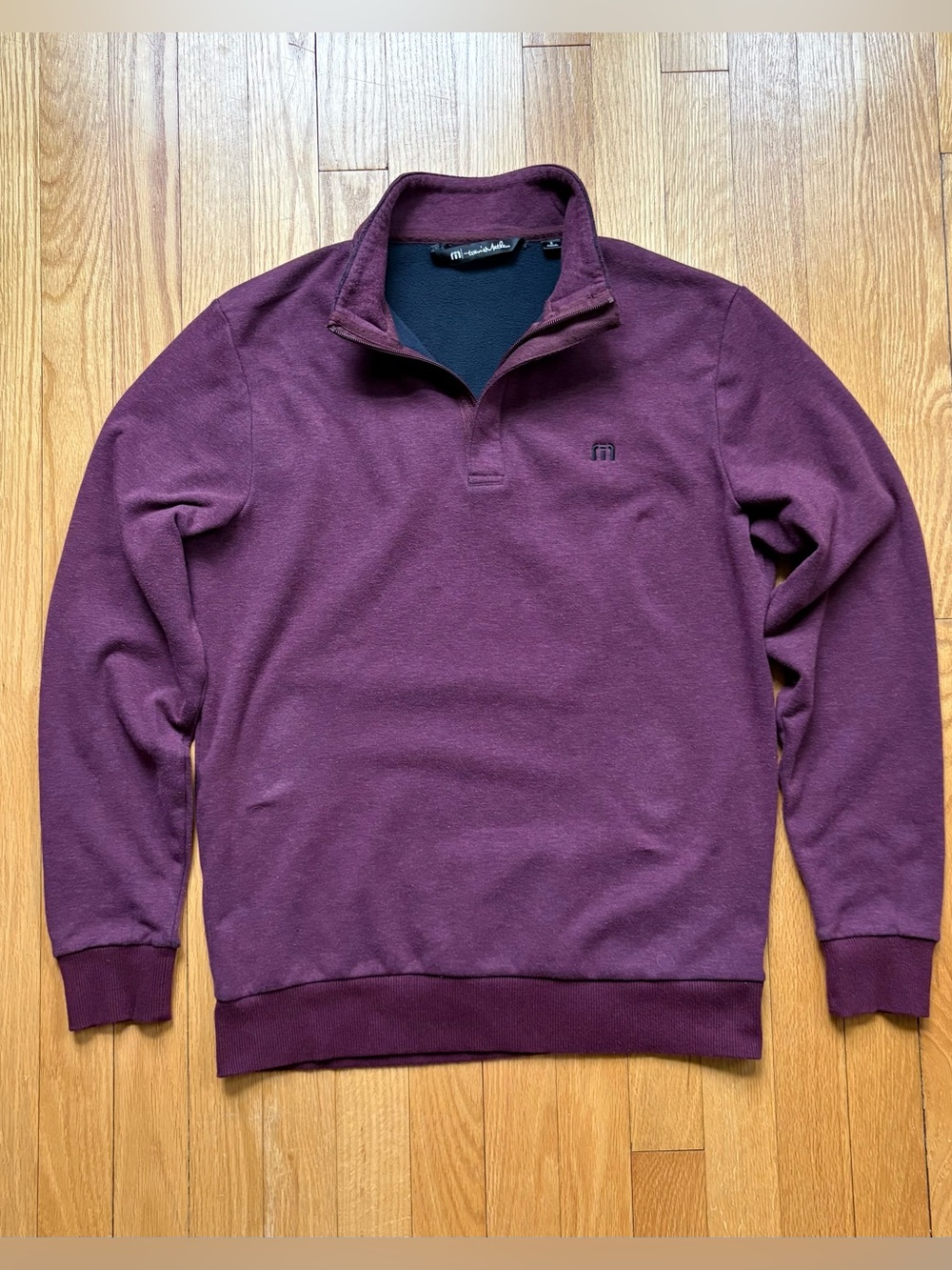 Travis Mathew Men’s 1/4 Zip Cloud Golf Pullover Small Maroon Solid